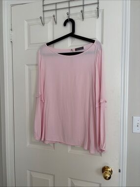 Mint velvet soft  Pink Long-Sleeve Tee with Sleeve Tie Detail